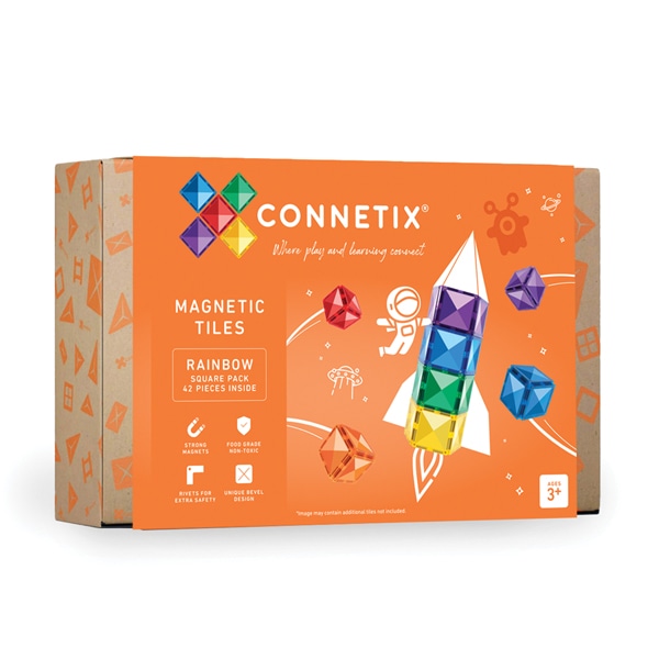 Blocs de construction magnétiques Connetix Tiles 40 Piece Pastel Square  Pack